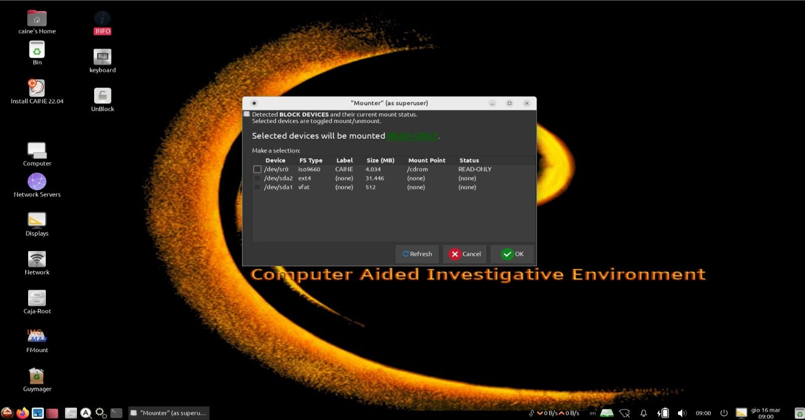 CAINE 13 Warp Forensic Environment Linux OS | 64Bit | Live Boot USB/DVD | MAC/PC