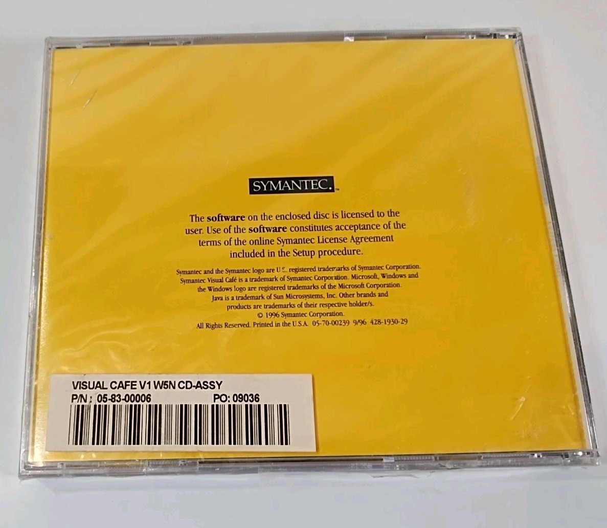 RARE Visual Cafe Windows NT 95 Symantec Java 1996 Sealed/New Vintage PC Software