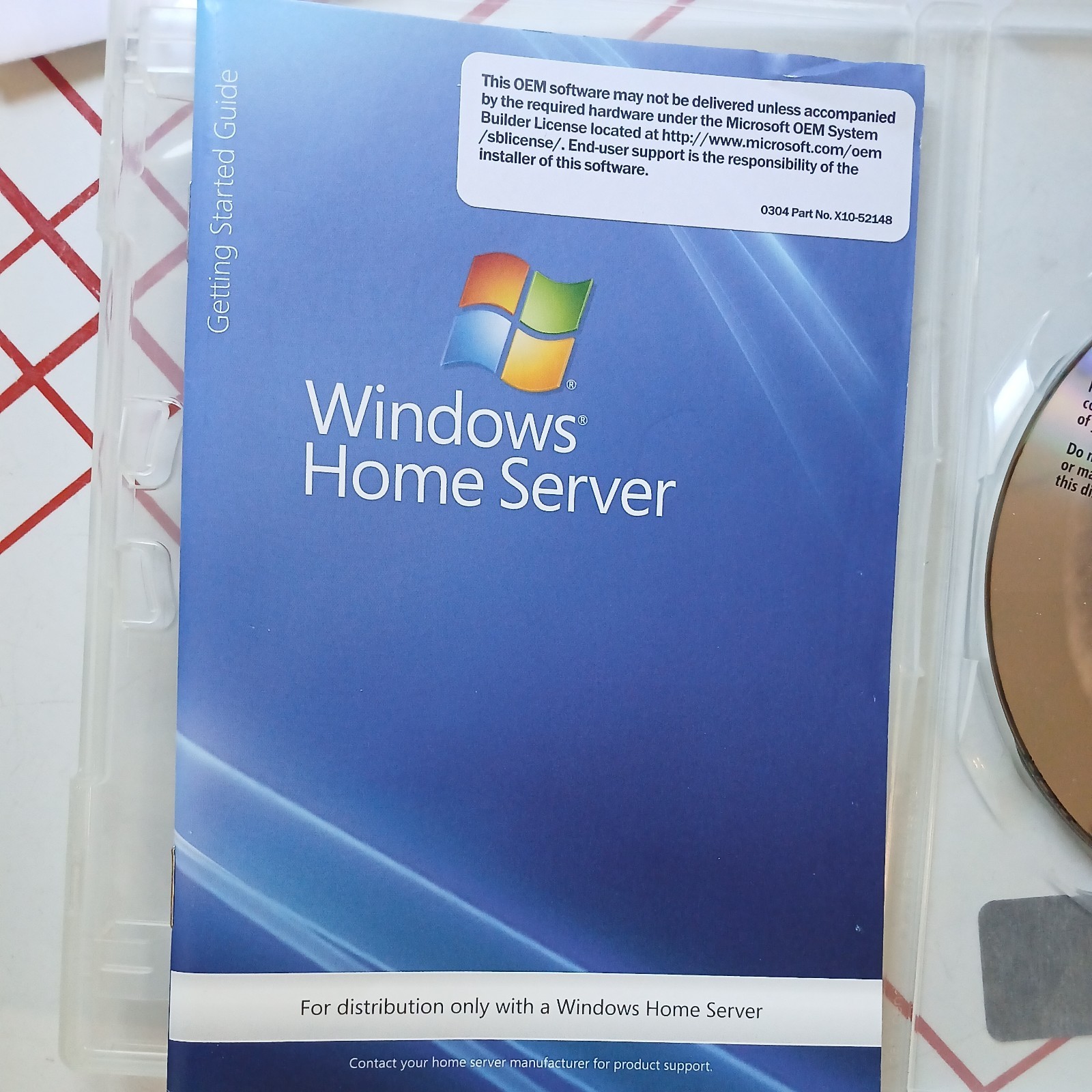 Microsoft Windows Home Server OEM System Builder Pack X10-63162 2007 Bit