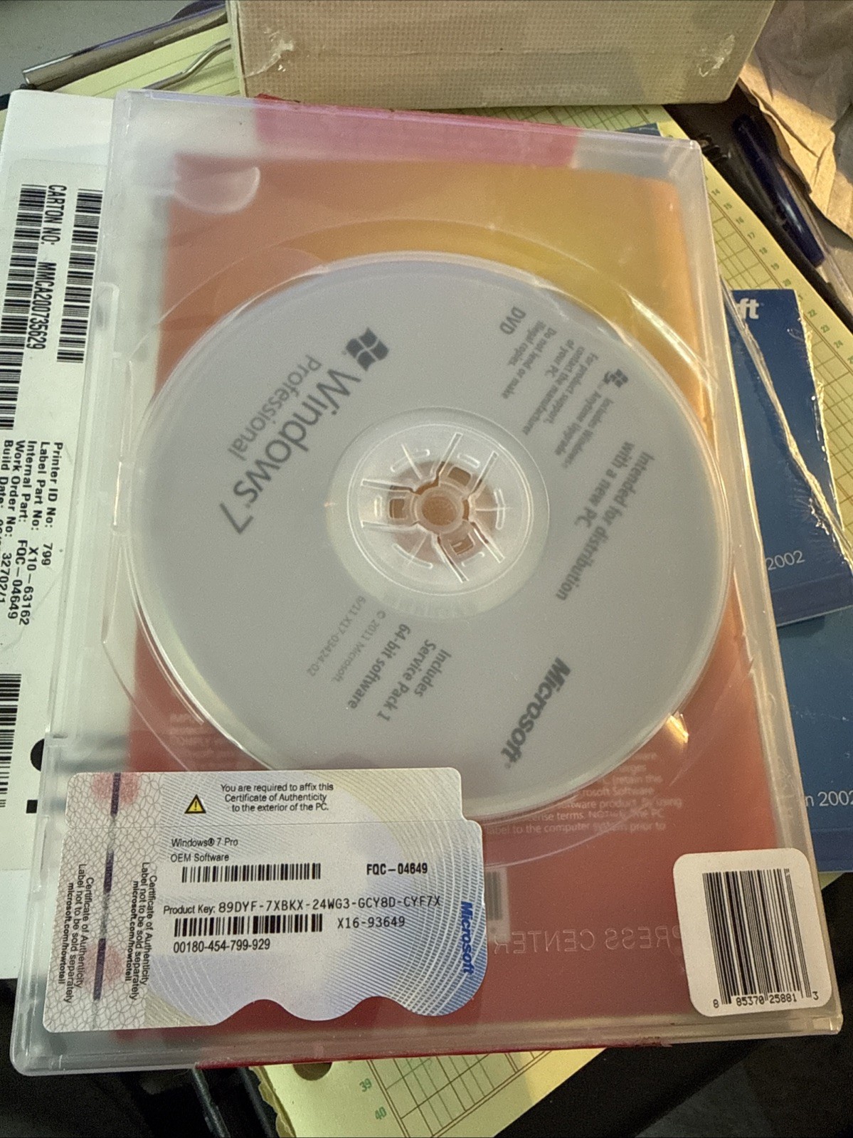 Microsoft Windows 7 Professional SP1 (License + Media) (1 User) – Full…