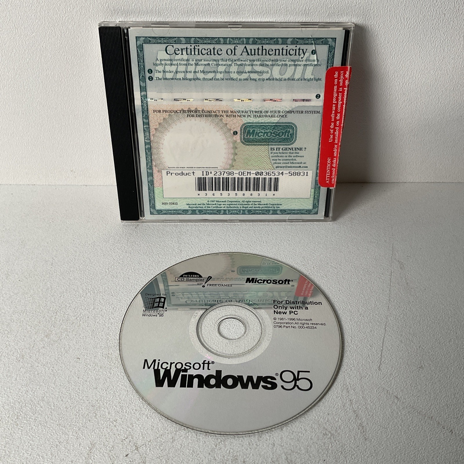 Microsoft Windows 95 OSR 2.5 CD-ROM + COA