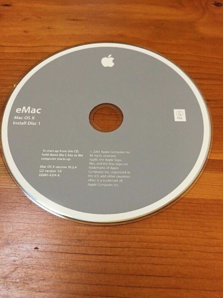 Mac Macintosh eMac OS 10.3 X Install Software Discs CDs 10.3.4 Panther 2003