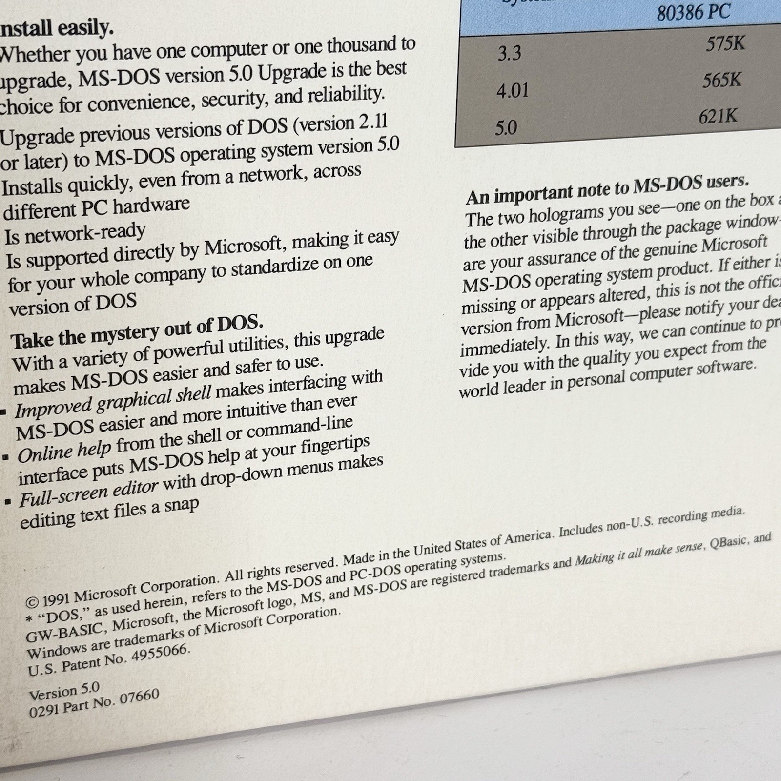 Microsoft MS-DOS 5 Operating System Upgrade 5.25″ Disks & Manuals Vintage 1991