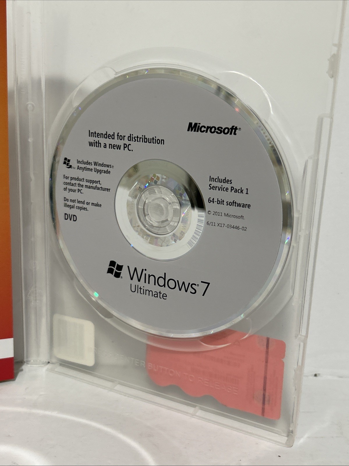 MS Microsoft Windows 7 Ultimate 64 bit x64 DVD w/SP1 English Operating System