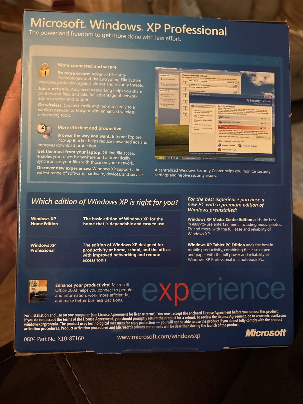 Microsoft Windows XP Professional w/SP2 Full English Retail MS WIN PRO =SEALED=