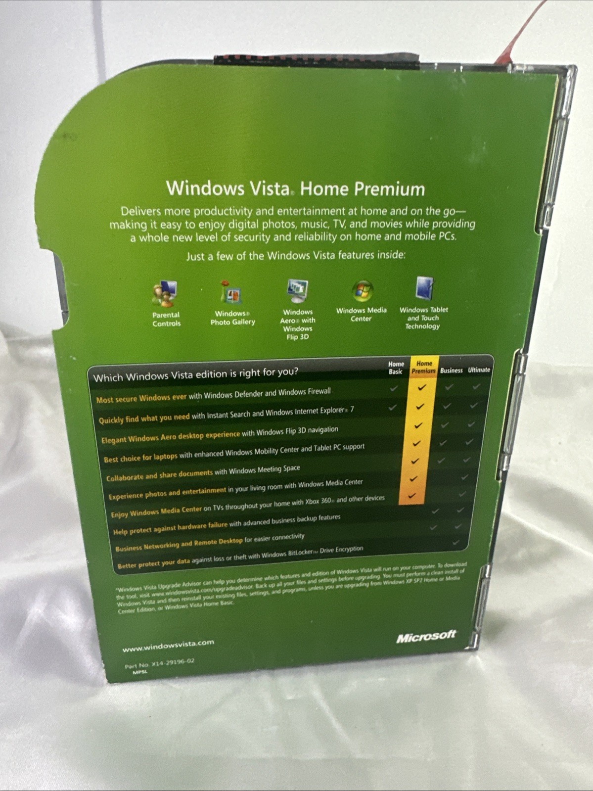 Microsoft Windows Vista Home Premium Full MS WIN 32 Bit DVD =RETAIL BOX=