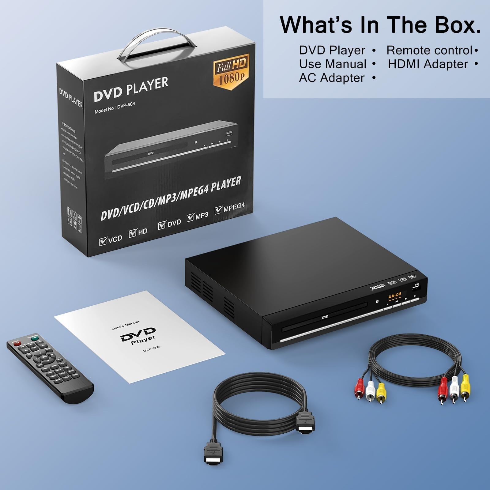 DVD Players for TV with HDMI,Plays All Regions and Formats,CD Player for Home…