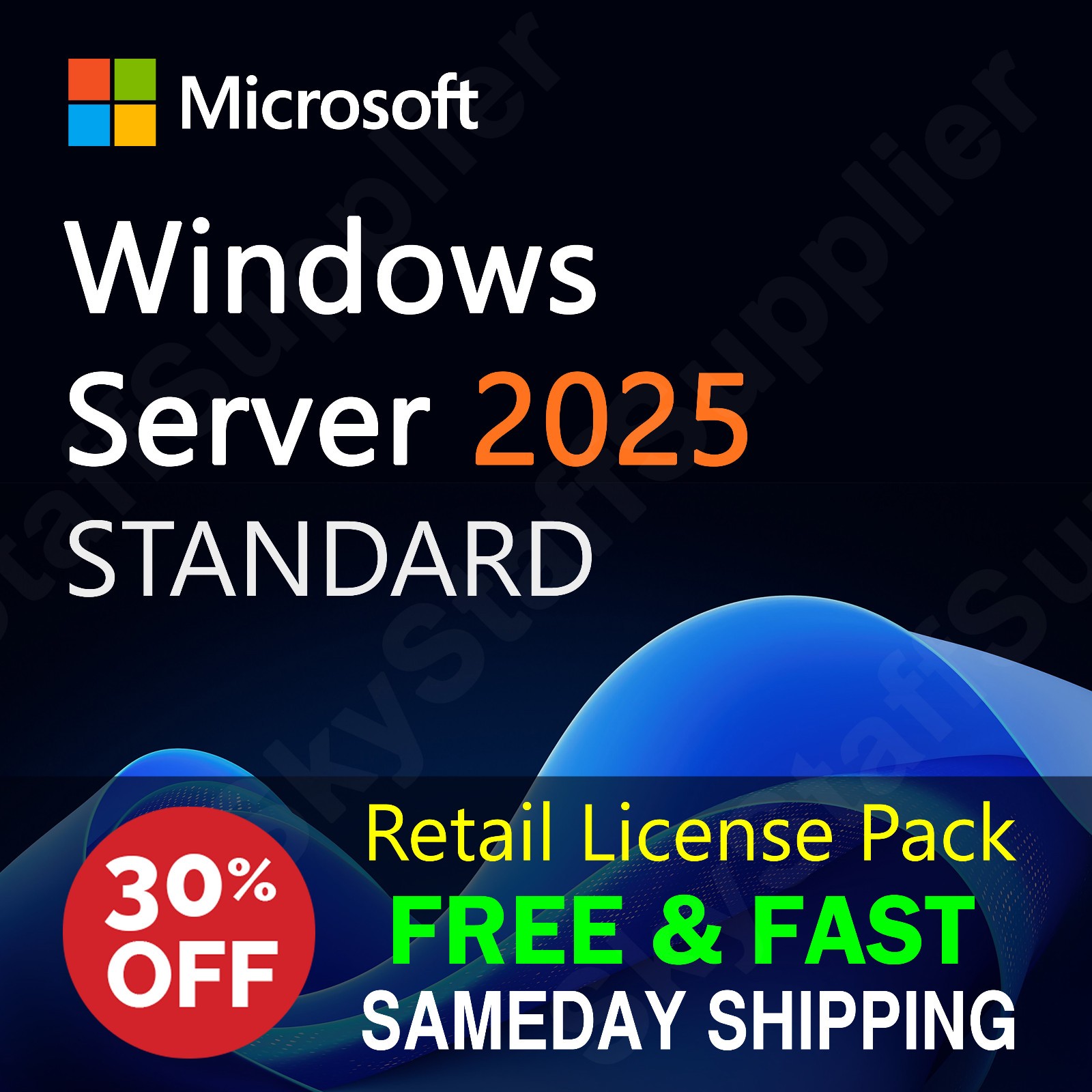 Windows Server 2025 STANDARD 16 CORE License Key +10 ACCESS CALs NEW RETAIL PACK
