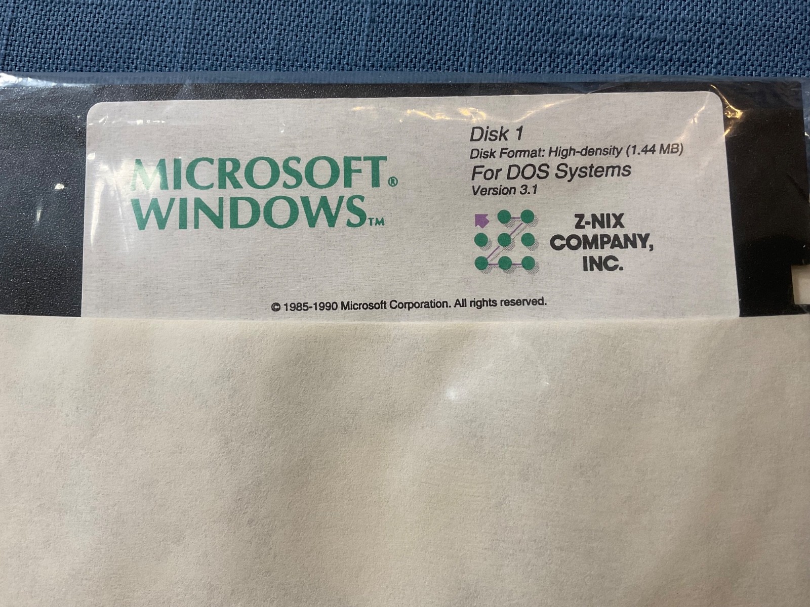 Microsoft Windows 3.1 for DOS Systems Z-Nix Company 5.25″ floppy disks SEALED