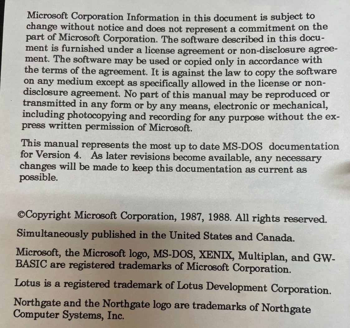 Northgate Computer System Microsoft MS-DOS & GW Users Guide & 6 Discs 1988 Rare