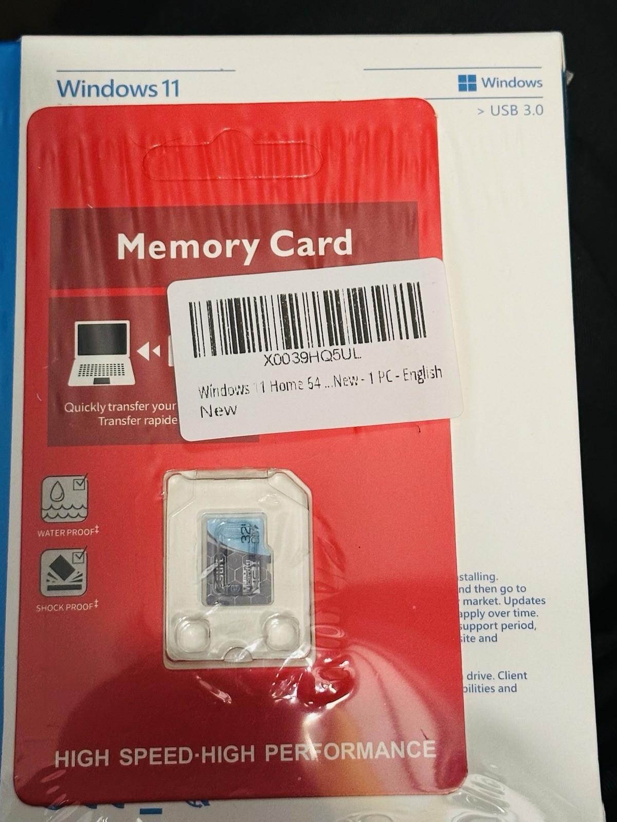 Windows 11 Home 64 Bit Full Version With 32GB Micro SD Card New in Box