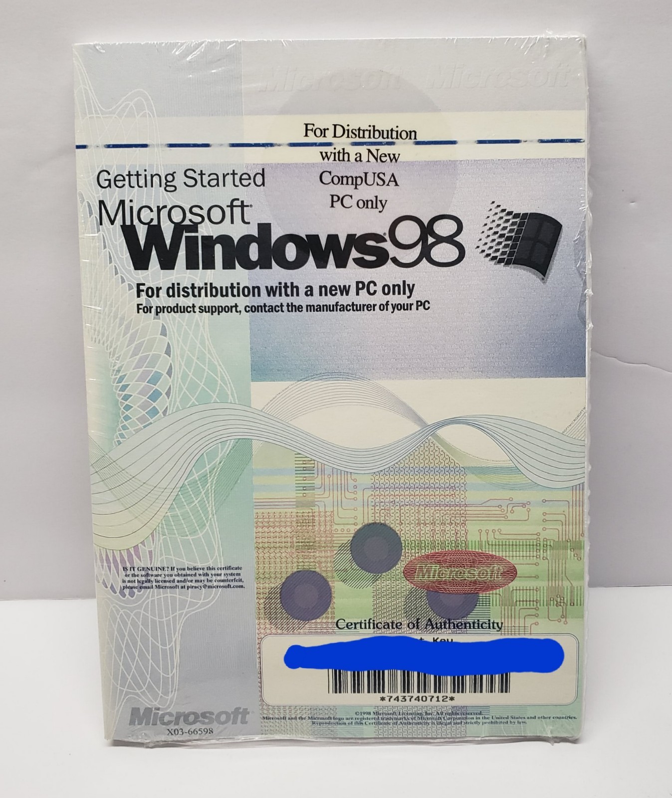 Microsoft Windows 98 Edition CD, Manual SEALED