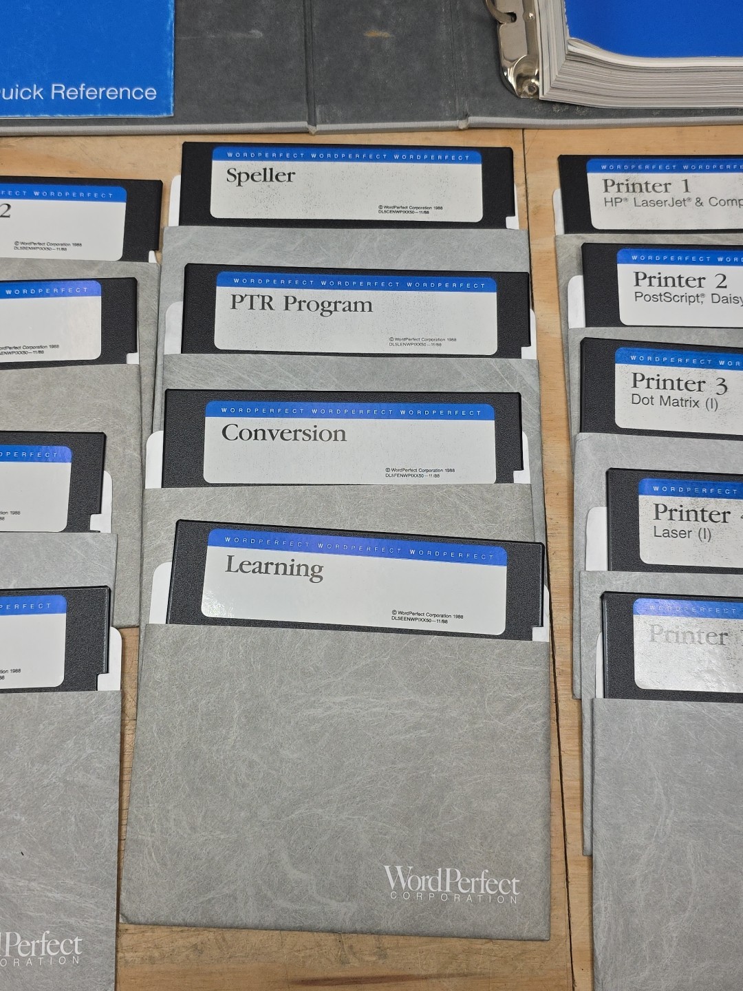WordPerfect 1988 Installation Set – 5.25” Disks – Manual & Reference – Untested