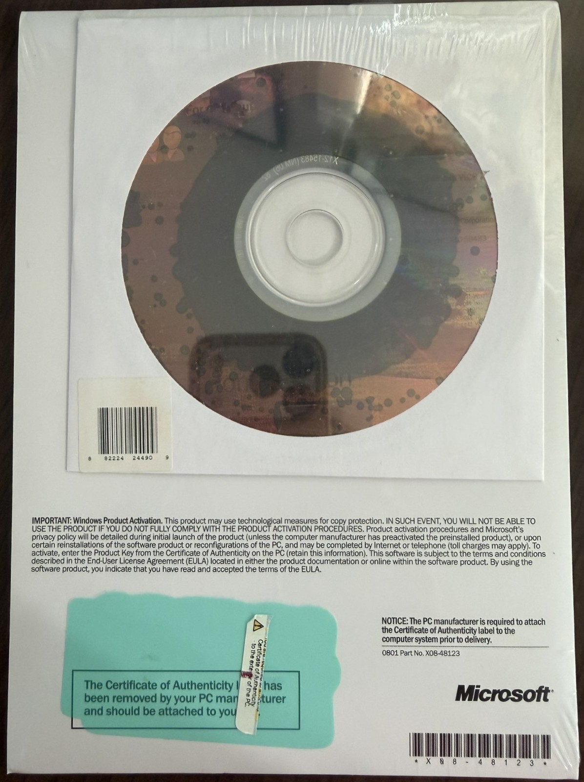 Factory Sealed Microsoft Windows XP Home Edition – NO Key – Vintage 2002
