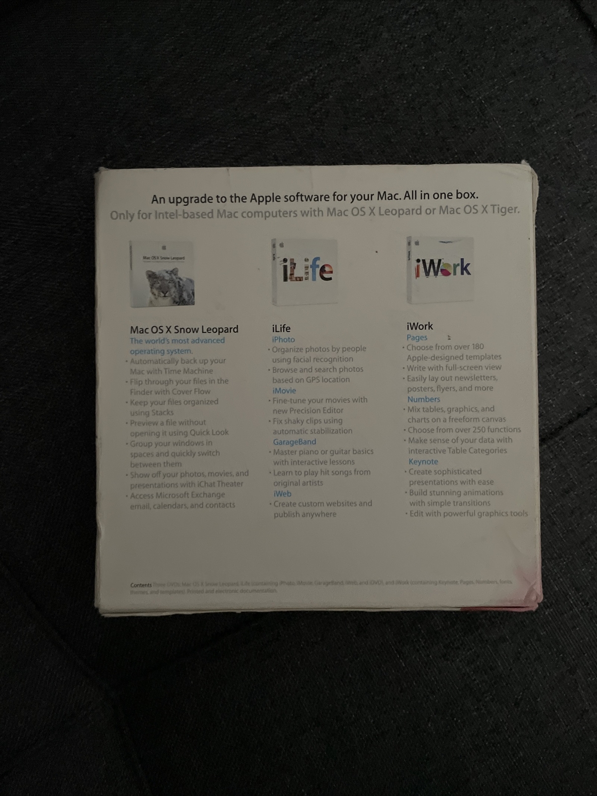 Apple Mac Box Set – Snow Leopard 10.6 iLife 09 iWork 09 MC209Z/A