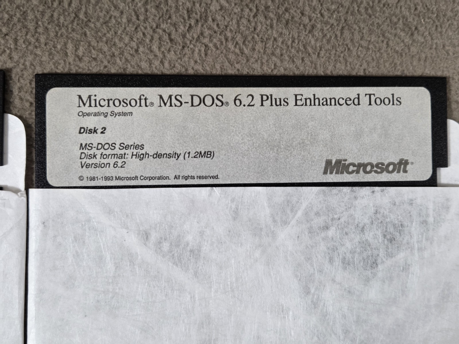 1983 Microsoft MS-DOS 6.2 OS Plus Enhanced Tools 5.25″ Floppy Disc Set Of 4