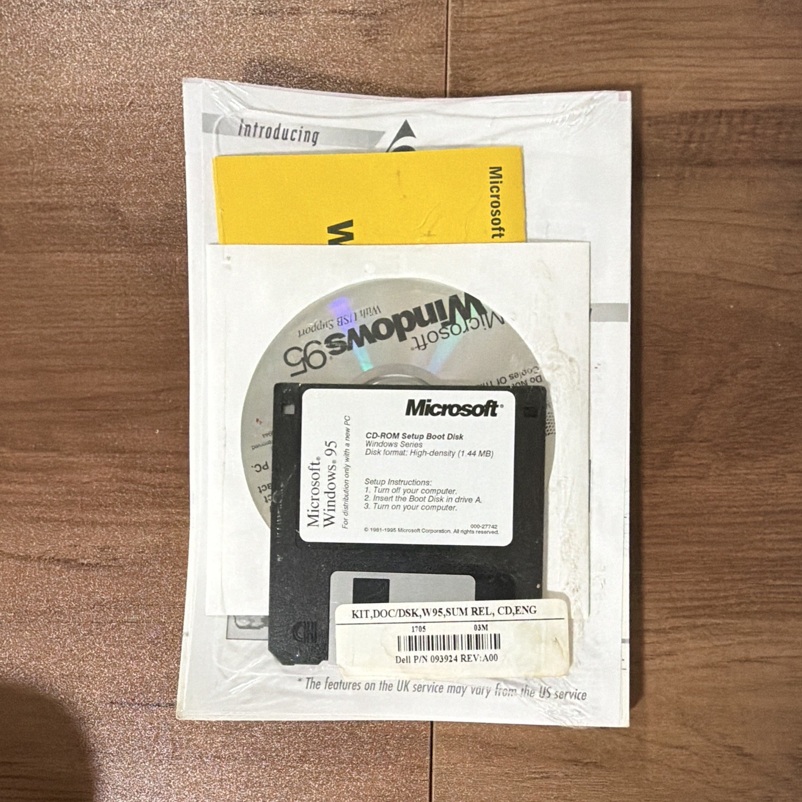 Microsoft Windows 95 OEM for Dell – Factory Sealed Package w/ CD & Floppy Disk