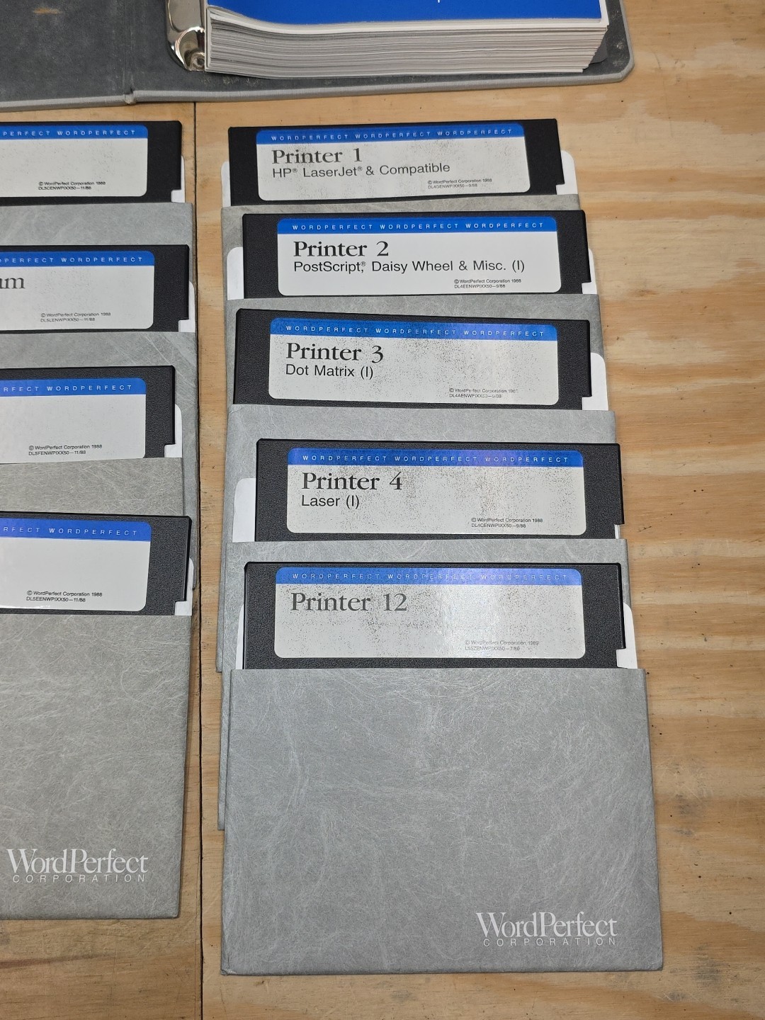 WordPerfect 1988 Installation Set – 5.25” Disks – Manual & Reference – Untested