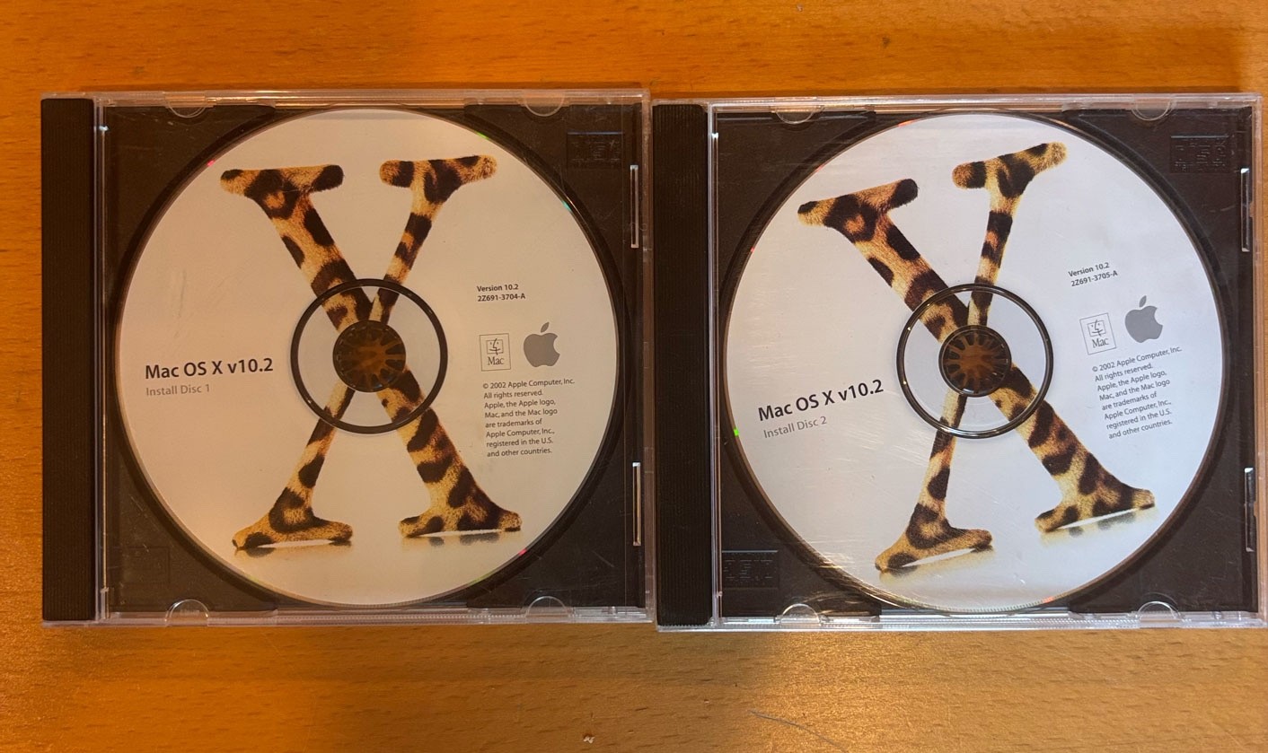 Apple Mac OSX v10.2 Install CDs