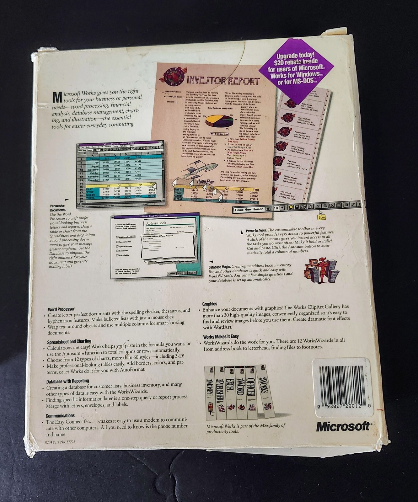 Microsoft Windows 95 Works Money 3.0 Office Visio 2007 4X combo SEALED COA’S