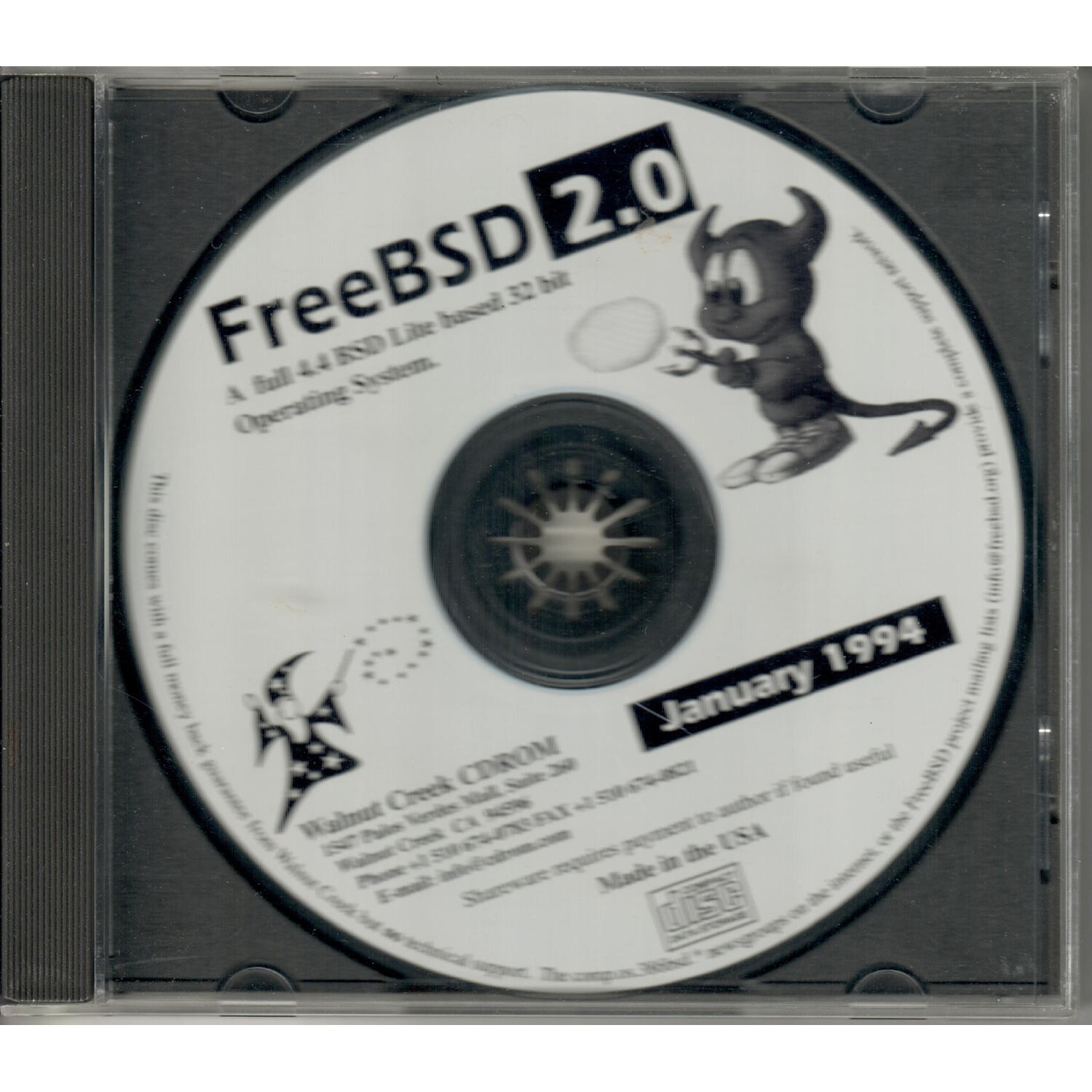 FreeBSD 2.0 Walnut Creek CDROM January 1994 UNIX OS Operating System Vintage CD