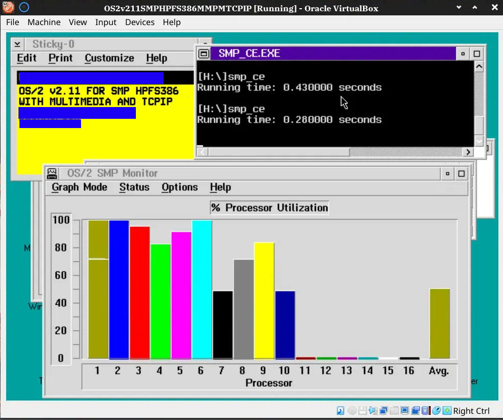 IBM OS/2 for Symmetrical Multiprocessing (SMP) v2.11 16 CPU/CORE kernel, HPFS386