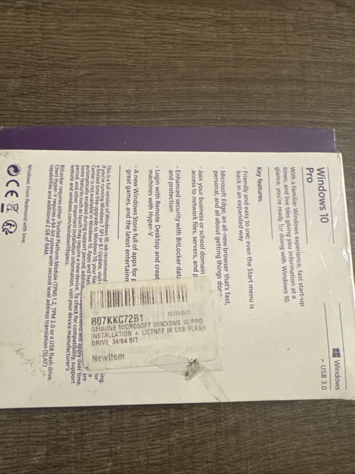 Microsoft Windows 10 Pro 32/64 Bit Sealed Retail Package USB Flash Drive