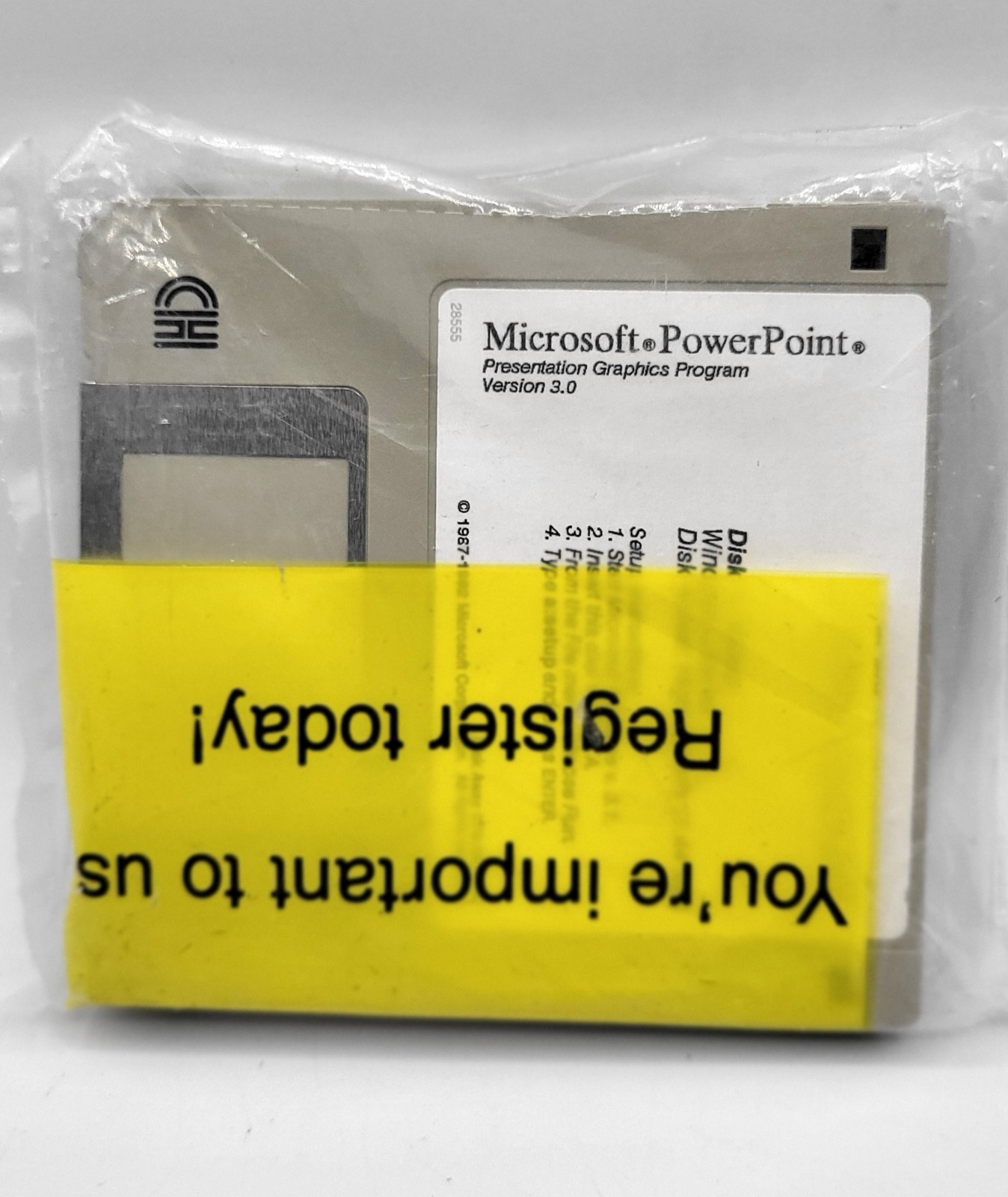 Vintage 1992 Microsoft PowerPoint 3.0 For Windows 5 Install Disks 3.5″ SEALED