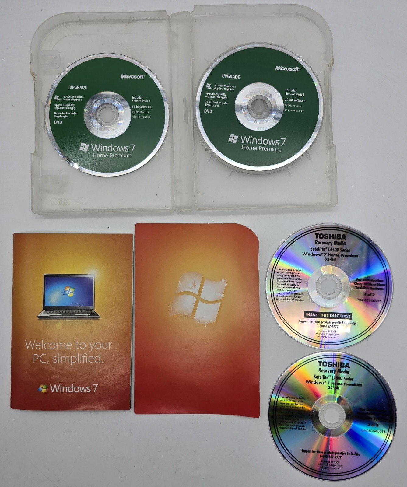 Microsoft Windows 7 Home Premium Full 32 Bit & 64 Bit DVD