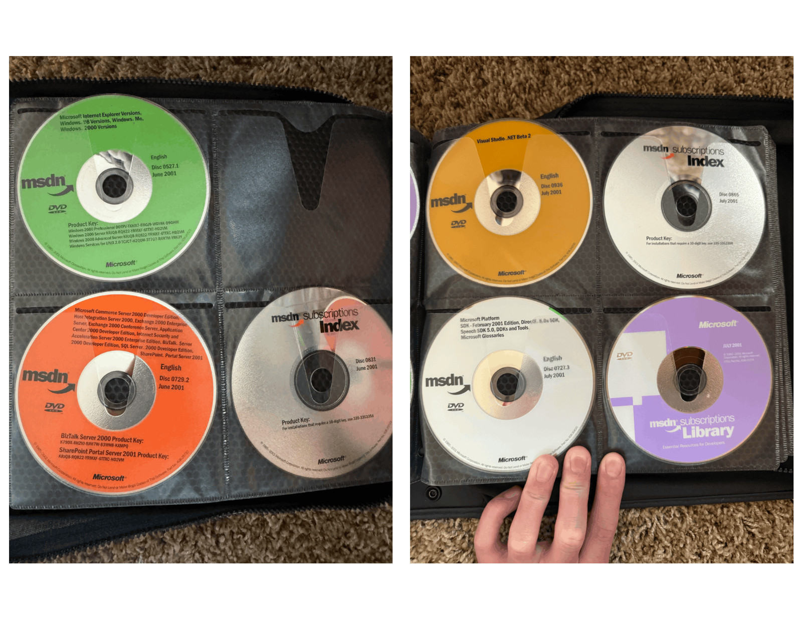 Microsoft MSDN Subscription DVD CD Lot 100+ Discs 2001 2002 Binder Case Untested
