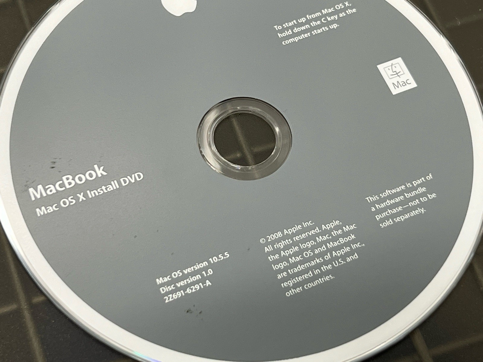 Rare MacBook Mac OS X Install DVD v10.5.5 from 2008