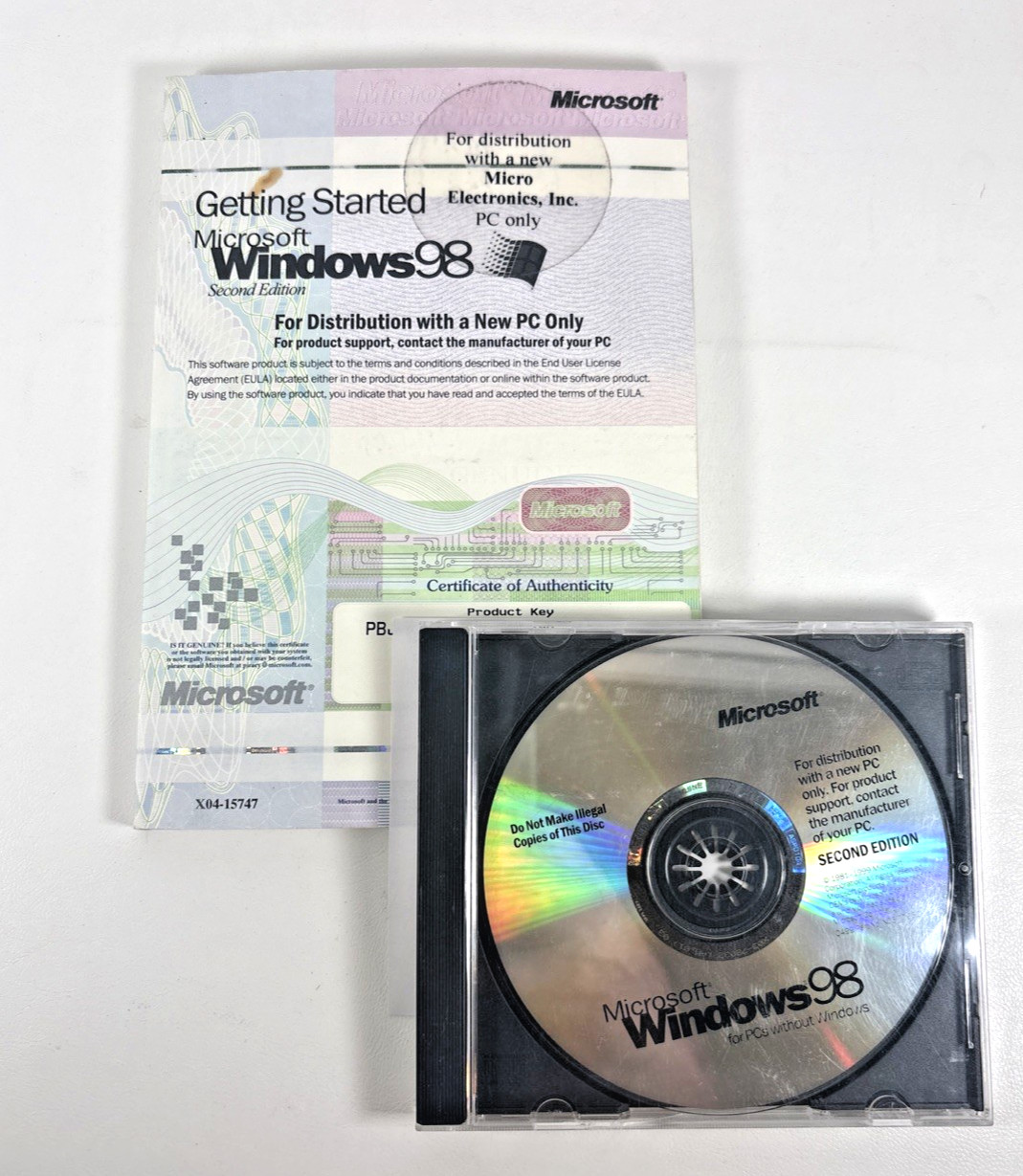 MICROSOFT WINDOWS 98 FULL ENGLISH VERSION OPERATING SYSTEM MS WIN