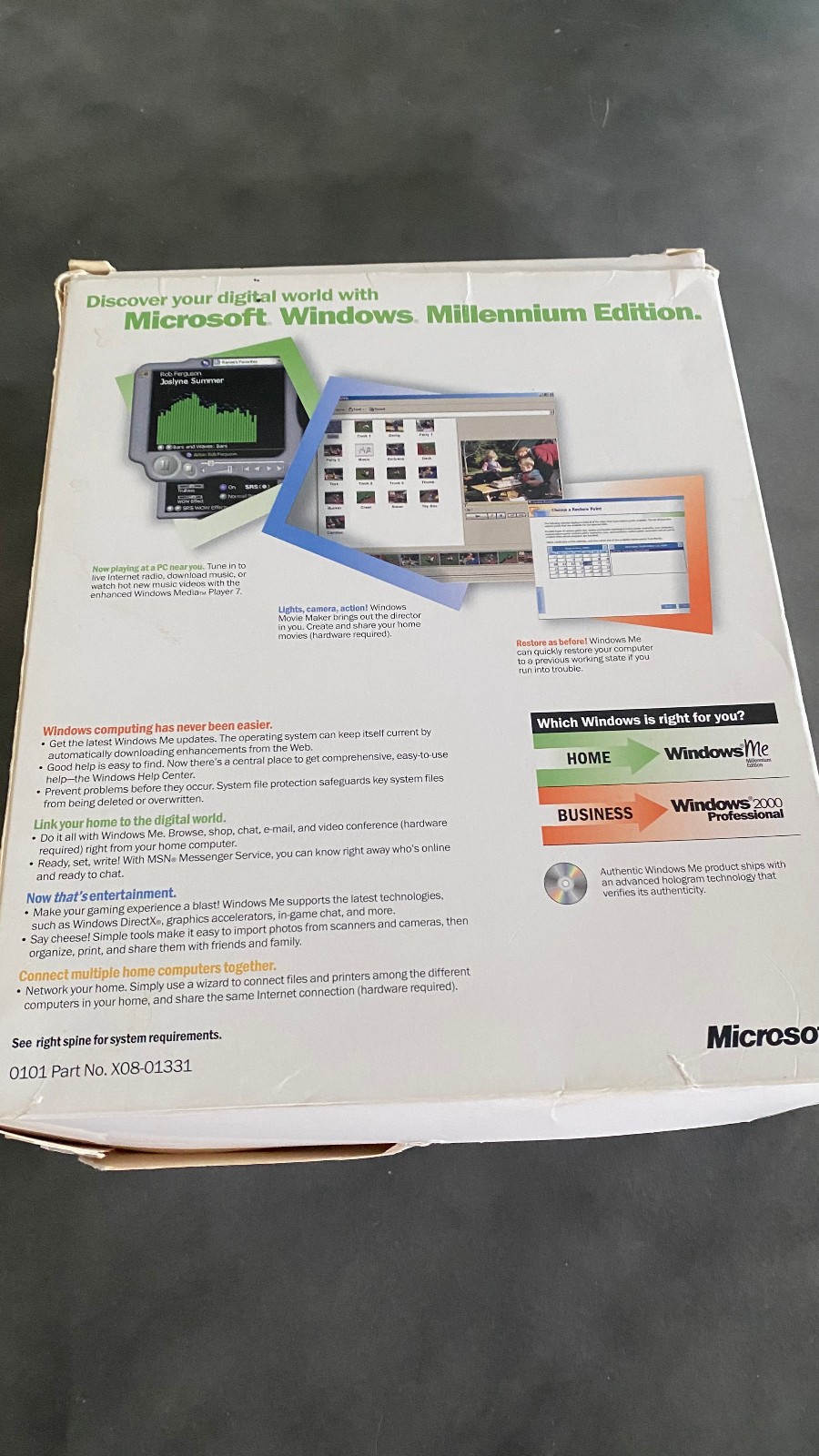 Microsoft Windows ME Millennium Edition- Upgrade W/ Product Key flawless disc