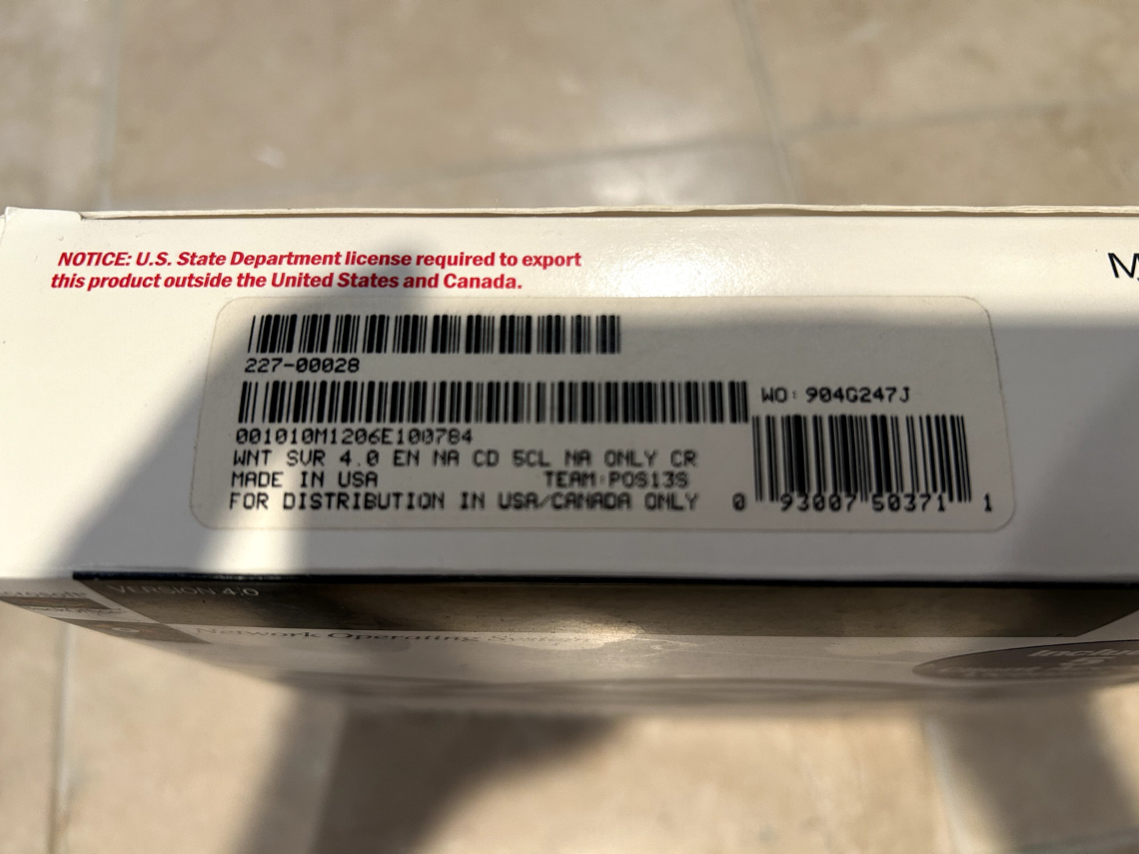 Microsoft Windows NT Advanced Server Version 4.0 CD Rom 5 client
