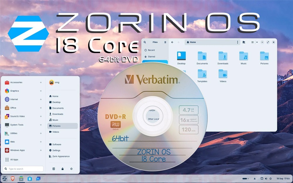 ZORIN OS 16.2 CORE LINUX INSTALL & LIVE 64bit DVD