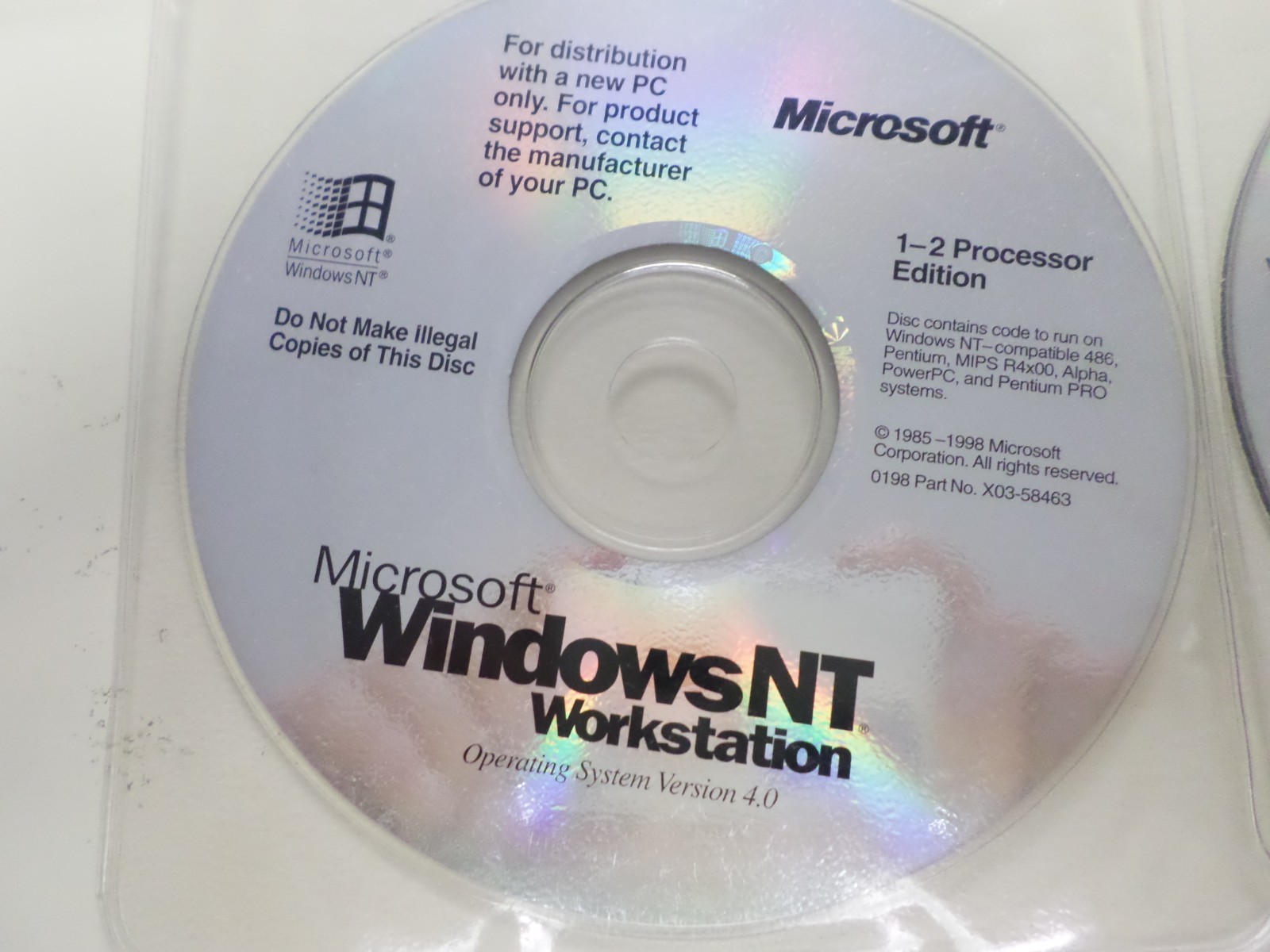 Microsoft Windows NT Service Pack 3 and Server For Workstation/Server With 4 CD