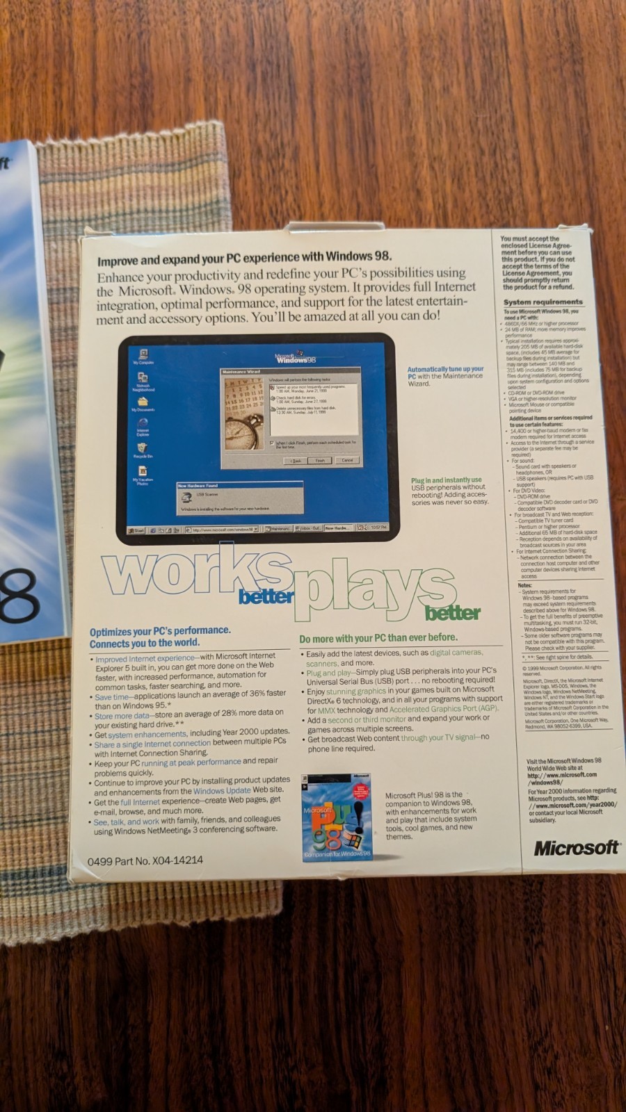 Microsoft Windows 98 Upgrade Second Edition Vintage – CD and Key Code