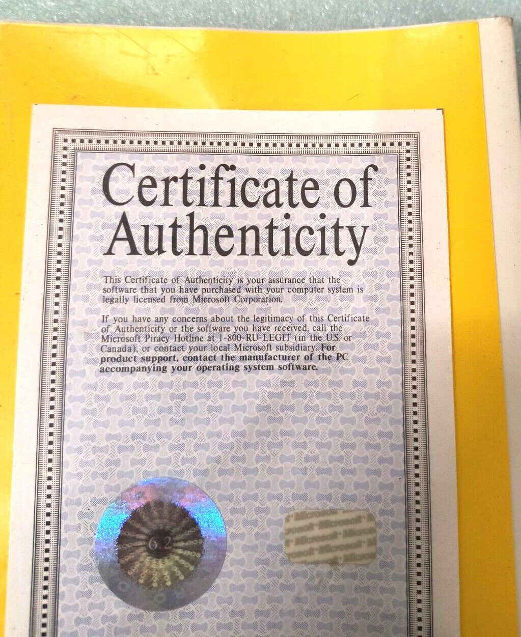 RARE VINTAGE NEW SEALED MICROSOFT MS-DOS OS BOOK AND COA – NO DISCS RM4-B11
