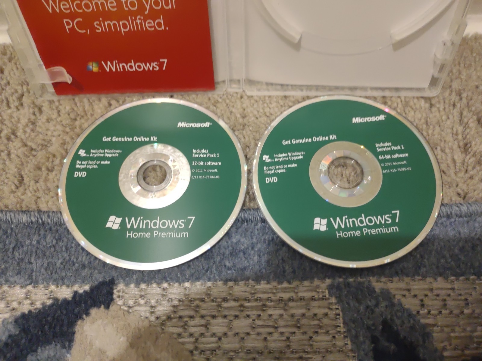 Microsoft Windows 7 Home Premium Full 32 Bit & 64 Bit DVD MS WIN No Retail Box