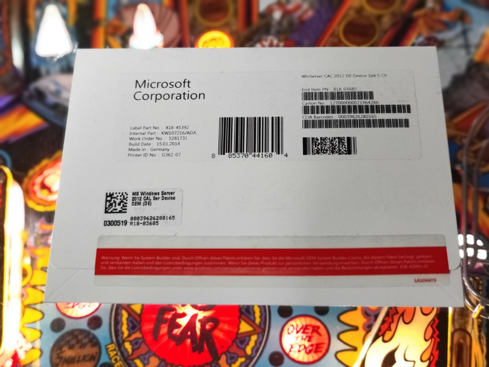 Microsoft Server 2012 Device Cal 5 Series 5 Clt in unopened original packaging