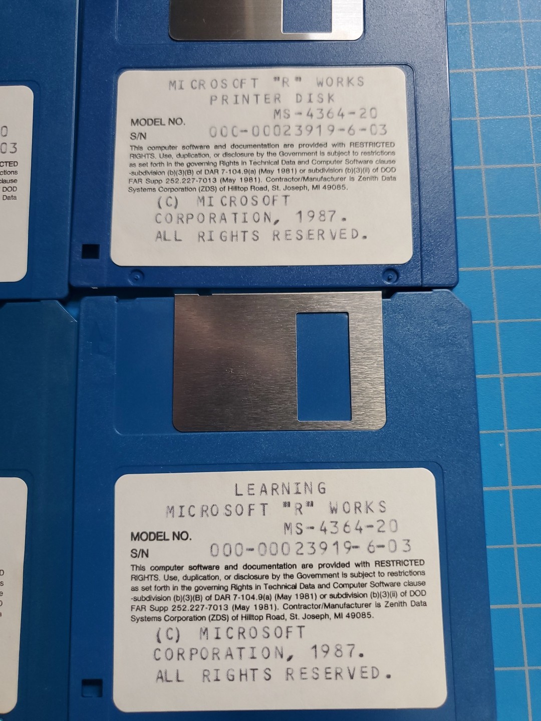 MS-DOS R Works, Disk 3.5″ 1987, 6 Disk Set