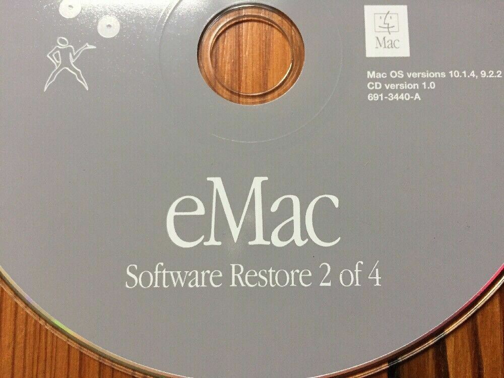 2002 Macintosh eMac System Software Restore Puma Mac OS 10.1.4 9.2.2 CD Discs