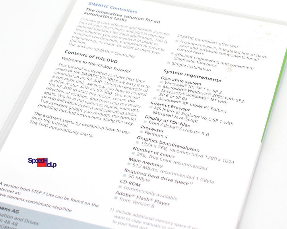 Original CD Siemens Simatic S7-300 Tutorial Compact Disk