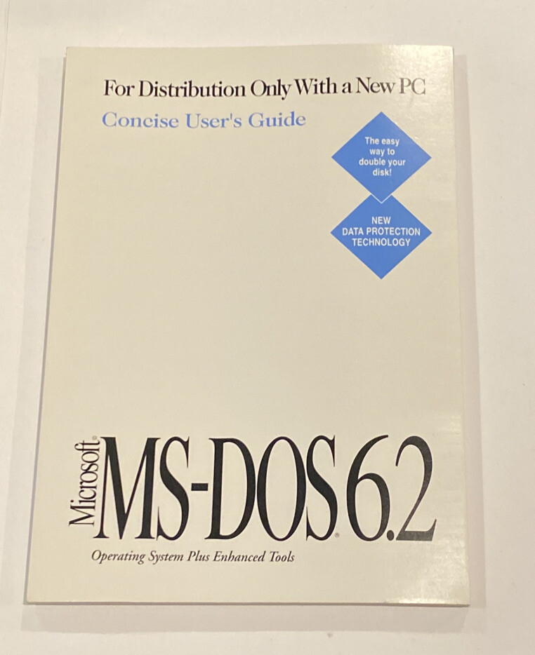 Microsoft MS-DOS 6.2 Operating System Concise User’s Guide Original