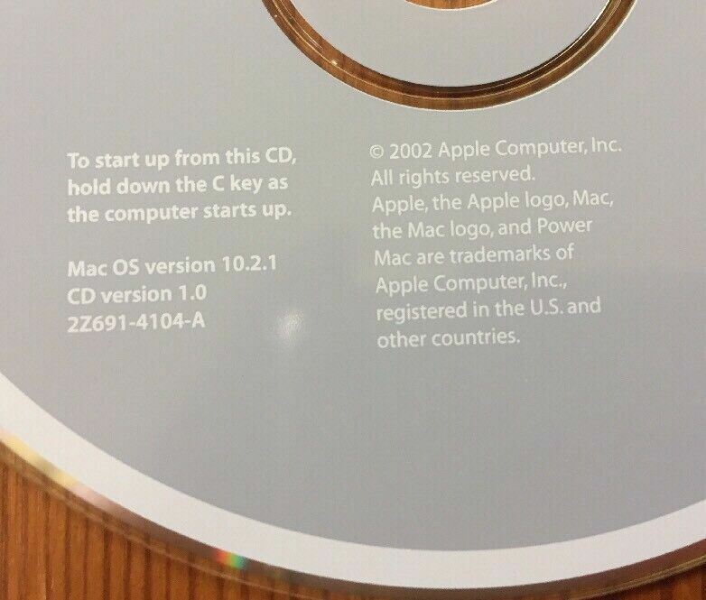 2002 Macintosh Power Mac G4 Mac OS X Jaguar 10.2.1 Software Install CDs Discs