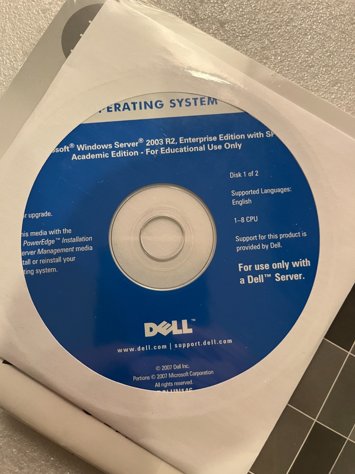 Windows Server 2003 R2 Enterprise Edition w/ SP2, Academic Edition-With CD Key