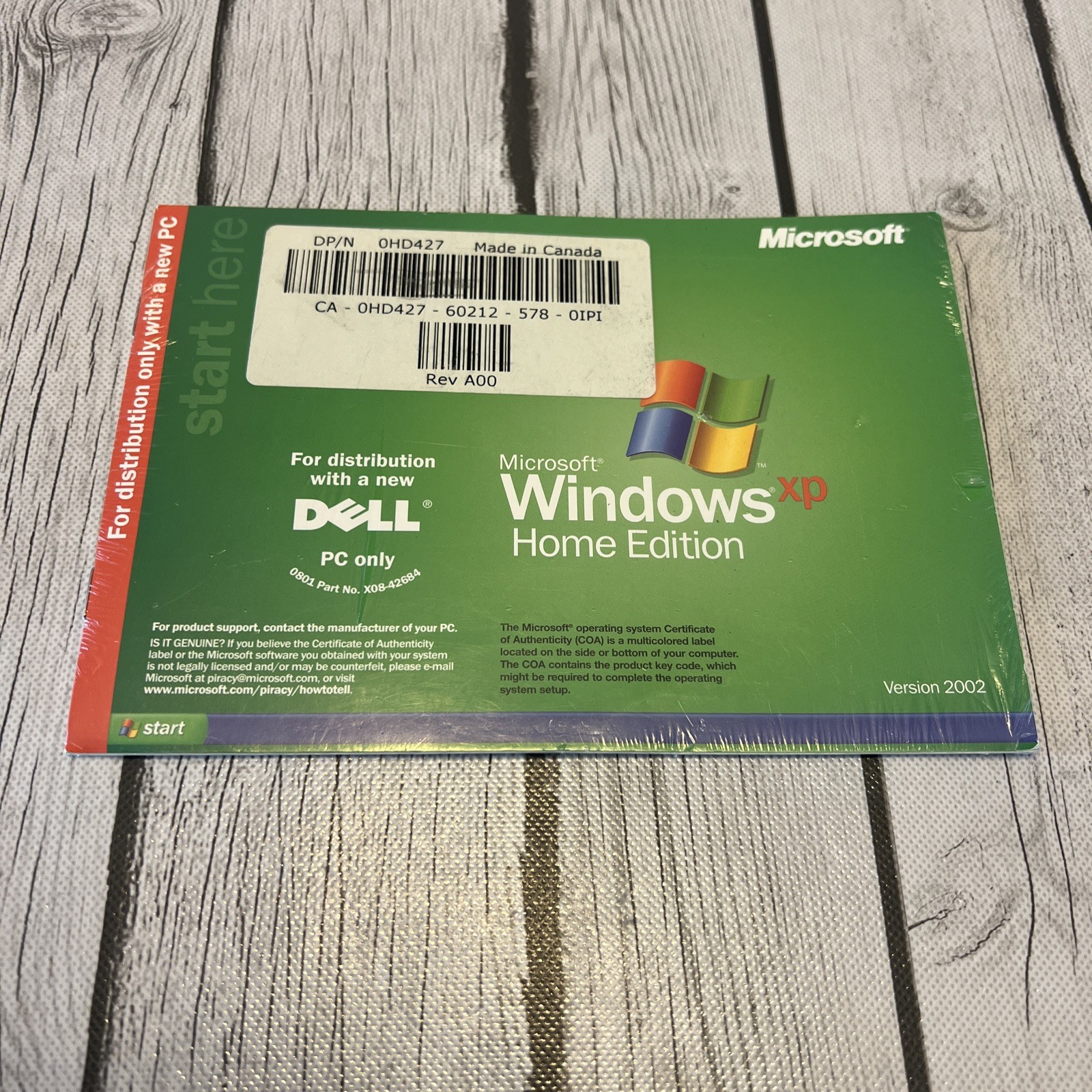 Microsoft Windows XP Home Edition PC Version 2002 Software- New Sealed