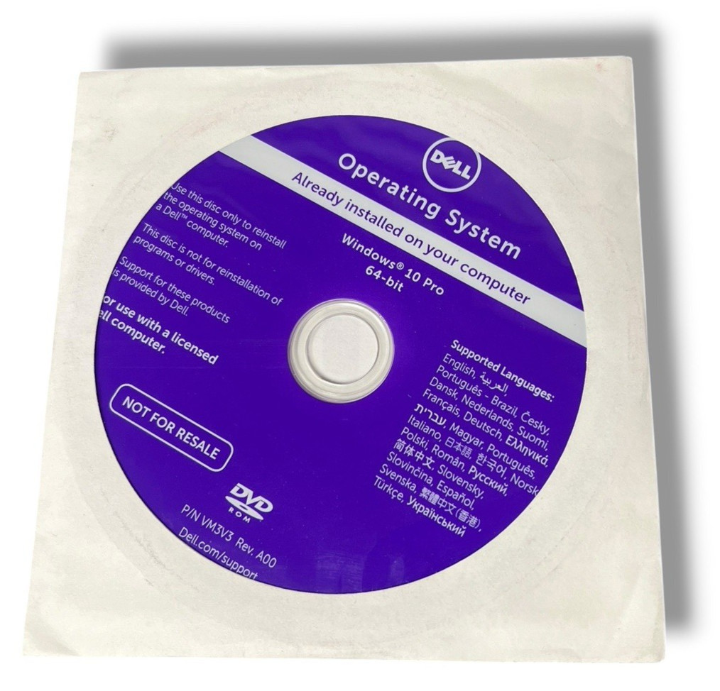 (NEW SEALED) Windows 10 Pro 64-bit Dell Reinstallation Recovery Disc – NO KEY!!