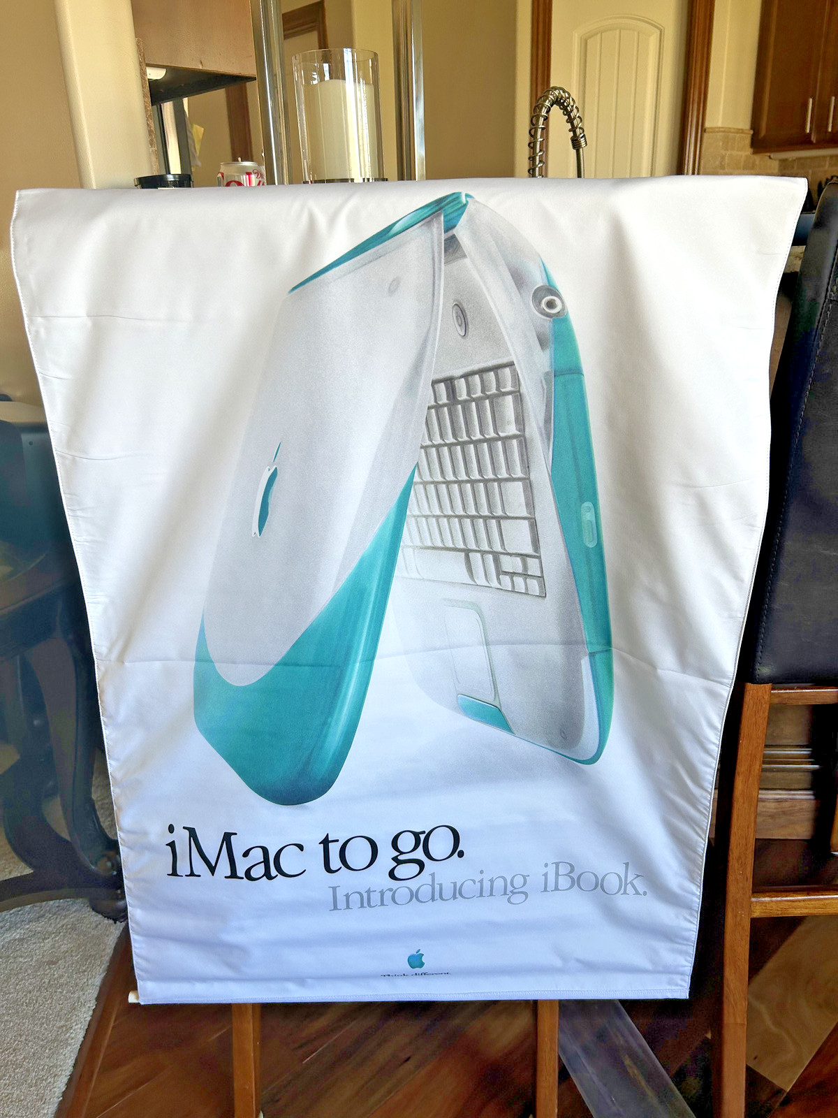 Vintage NOS Apple iBook Two Sided Cloth Banner Think Different