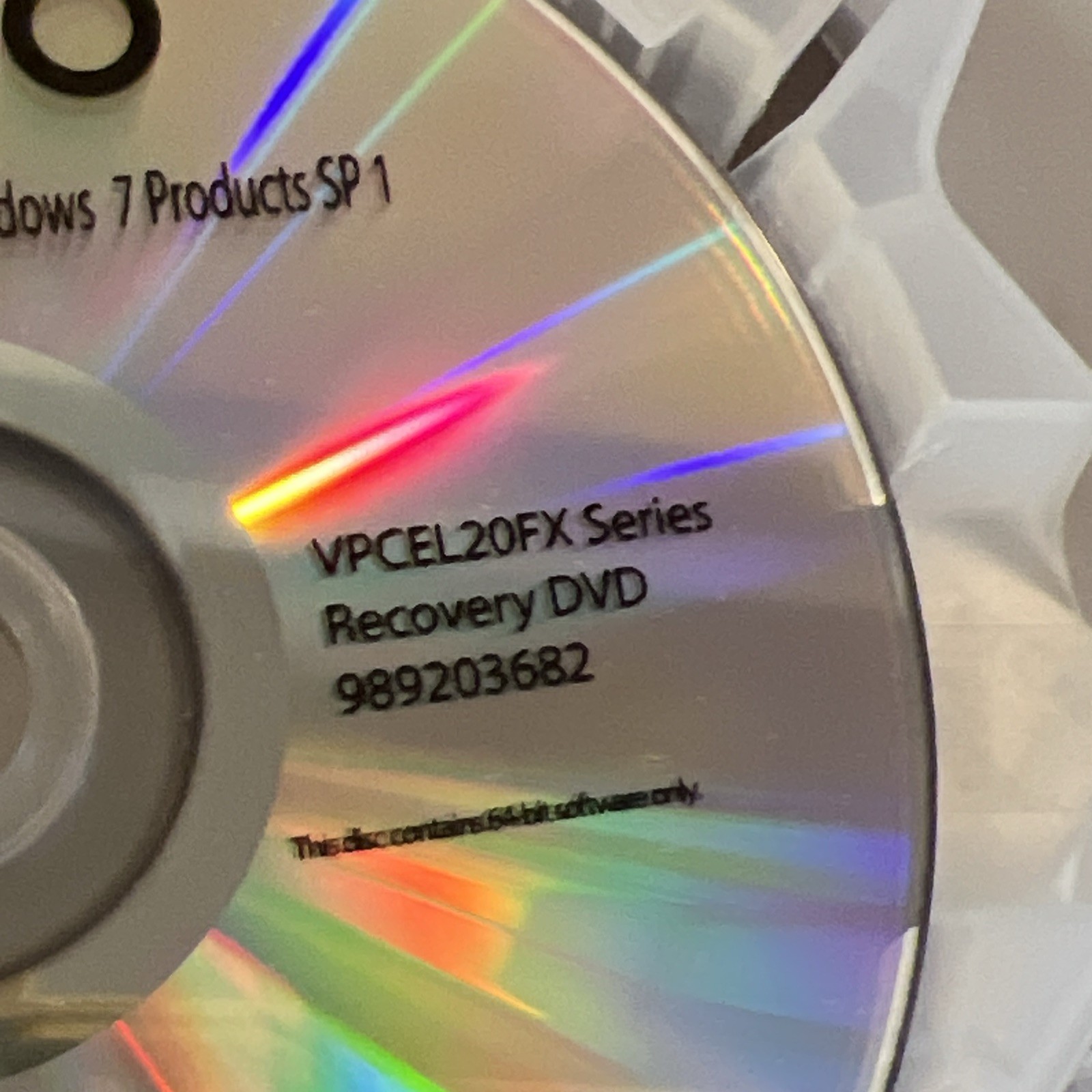 Sony Vaio Windows 7 VPCEL 20FX Series Recovery DVD 5 Disk Set